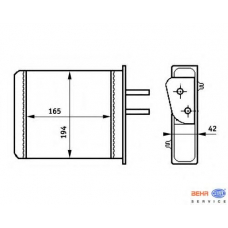 8FH 351 313-351 HELLA Теплообменник, отопление салона