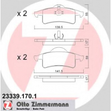 23339.170.1 ZIMMERMANN Комплект тормозных колодок, дисковый тормоз