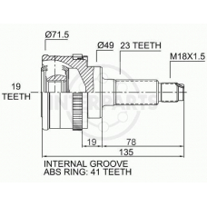 OJ-0721 InterParts Шарнирный комплект, приводной вал