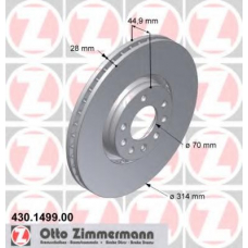 430.1499.00 ZIMMERMANN Тормозной диск