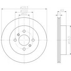 8DD 355 109-221 HELLA Тормозной диск