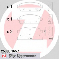25096.165.1 ZIMMERMANN Комплект тормозных колодок, дисковый тормоз