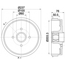 8DT 355 300-971 HELLA PAGID Тормозной барабан