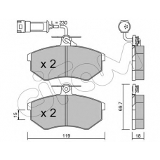 822-148-4 CIFAM Комплект тормозных колодок, дисковый тормоз