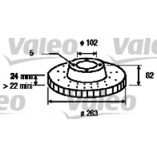 186612 VALEO Тормозной диск