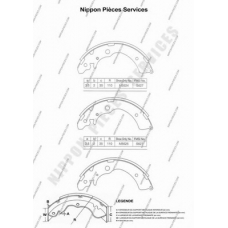 H350A04 NPS Комплект тормозных колодок