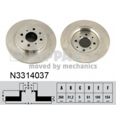 N3314037 NIPPARTS Тормозной диск