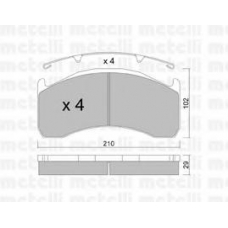 22-0592-0 METELLI Комплект тормозных колодок, дисковый тормоз