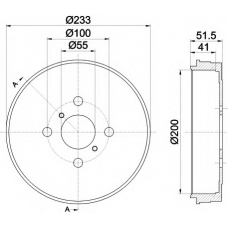 8DT 355 301-751 HELLA Тормозной барабан