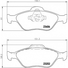 8DB 355 008-901 HELLA Комплект тормозных колодок, дисковый тормоз