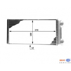 8FH 351 312-491 HELLA Теплообменник, отопление салона