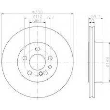 8DD 355 122-222 HELLA PAGID Тормозной диск