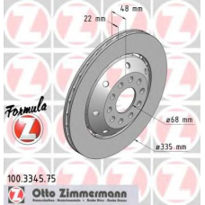 100.3345.75 ZIMMERMANN Тормозной диск