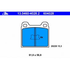 13.0460-4028.2 ATE Комплект тормозных колодок, дисковый тормоз