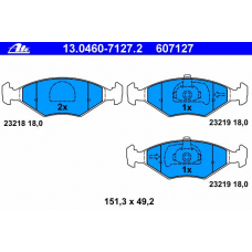 13.0460-7127.2 ATE Комплект тормозных колодок, дисковый тормоз