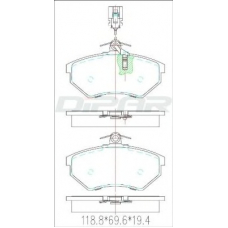 DFB2588 DITAS Комплект тормозных колодок, дисковый тормоз