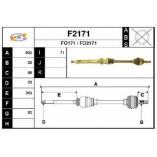 F2171 SNRA Приводной вал