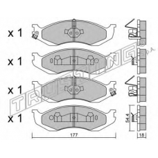 227.1 TRUSTING Комплект тормозных колодок, дисковый тормоз