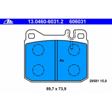 13.0460-6031.2 ATE Комплект тормозных колодок, дисковый тормоз