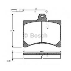 0 986 TB2 482 BOSCH Комплект тормозных колодок, дисковый тормоз