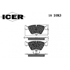 181083 ICER Комплект тормозных колодок, дисковый тормоз
