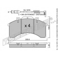 596.1W TRUSTING Комплект тормозных колодок, дисковый тормоз