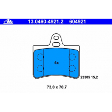 13.0460-4921.2 ATE Комплект тормозных колодок, дисковый тормоз