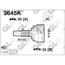 3645K GLO Шарнирный комплект, приводной вал