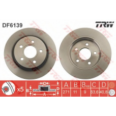 DF6139 TRW Тормозной диск