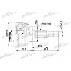 PCV1207 PATRON Шарнирный комплект, приводной вал