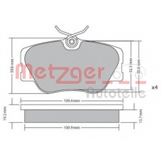 1170151 METZGER Комплект тормозных колодок, дисковый тормоз
