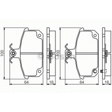 0 986 494 531 BOSCH Комплект тормозных колодок, дисковый тормоз