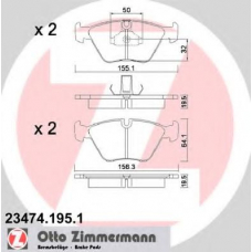 23474.195.2 ZIMMERMANN Комплект тормозных колодок, дисковый тормоз