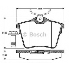 0 986 TB2 881 BOSCH Комплект тормозных колодок, дисковый тормоз