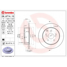 08.A714.11 BREMBO Тормозной диск