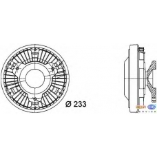 8MV 376 728-381 HELLA Сцепление, вентилятор радиатора