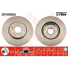 DF4996S TRW Тормозной диск