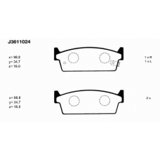 J3611024 NIPPARTS Комплект тормозных колодок, дисковый тормоз
