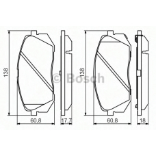 0 986 494 559 BOSCH Комплект тормозных колодок, дисковый тормоз