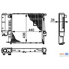 8MK 376 713-121 HELLA Радиатор, охлаждение двигателя