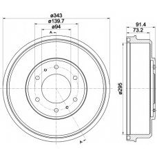 8DT 355 301-821 HELLA PAGID Тормозной барабан