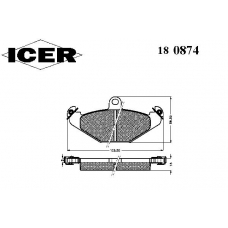180874 ICER Комплект тормозных колодок, дисковый тормоз