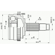 CVJ5214.10 OPEN PARTS Шарнирный комплект, приводной вал