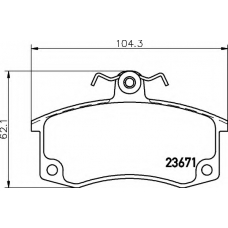 8DB 355 010-341 HELLA Комплект тормозных колодок, дисковый тормоз