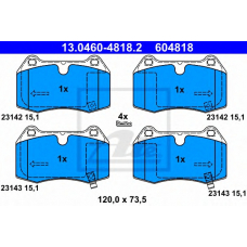 13.0460-4818.2 ATE Комплект тормозных колодок, дисковый тормоз