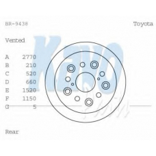 BR-9438 KAVO PARTS Тормозной диск