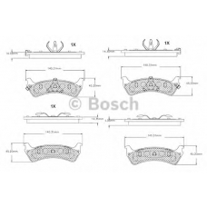 F 03B 150 260 BOSCH Комплект тормозных колодок, дисковый тормоз