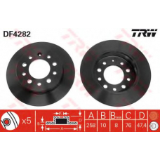 DF4282 TRW Тормозной диск