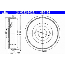 24.0222-8029.1 ATE Тормозной барабан