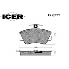 180777 ICER Комплект тормозных колодок, дисковый тормоз